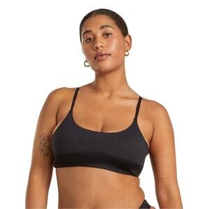 NWT Everlane The Scoop-Neck Bikini Top in Black Size XL